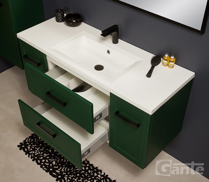 Vanity Unit Meiva 120cm 2 Green, Double Bathroom Vanity Units Ireland